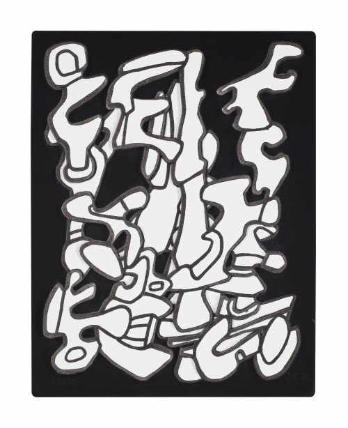 abstracteddistractions:Jean Dubuffet, Arborescenes I, 1971,Screenprinted vacuum-formed relief, Initi