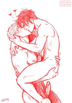 cris-art:    sketch “Kiss” of Teddy and Billy. I hope you like! ♥  