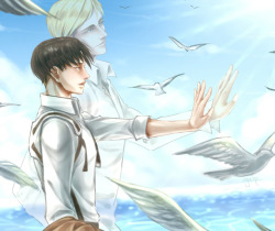 tsukareta-levi:  Art by 亜也 on pixiv: Shingeki log. ※ Posted with written permission※ Do not repost or remove the source 