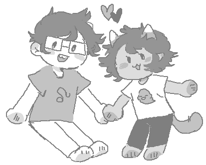 mspaint doodle of kids in love 