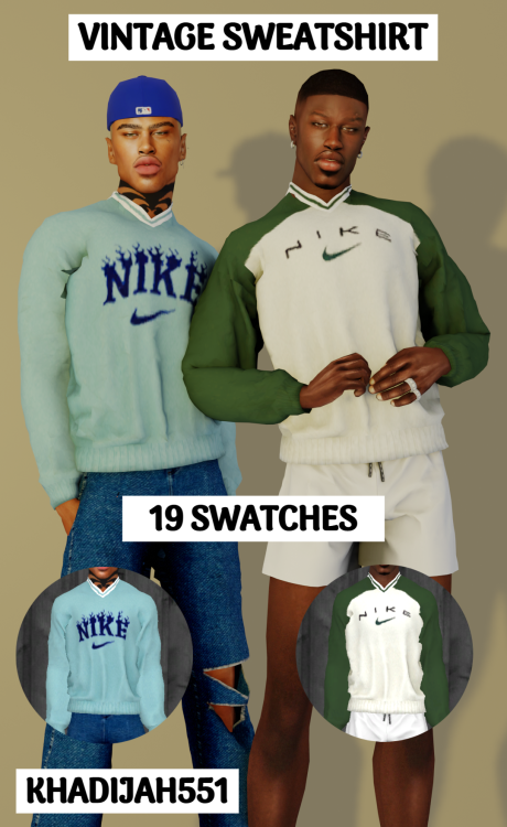khadijah551: “VINTAGE SWEATSHIRT• Please do not reupload as your own • New mesh & My mesh • Do not put behind a paywall!! • Please no conversions • You can recolor, but ask me first!! • Have fun with it!! • Found in Tops • 19 Swatches Here is the...