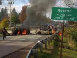 fuckyeahhardfemme:  themothking:  nativeamericannews:  Police in Riot Gear Tear-Gas and Shoot Mi’kmaq Protesting Gas Exploration in New Brunswick Chaos has erupted as Chief Aaren Sock and council members from Elsipogtog First Nation are among at least