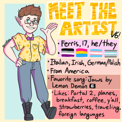 I haven’t done one of these in quite a while, so here’s another Meet The Artist!