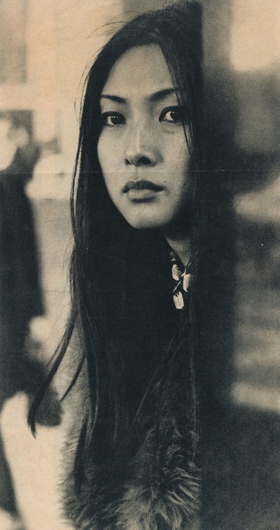 Meiko Kaji (梶芽衣子)Scanned from a loose clipping.http://meikokaji.net/