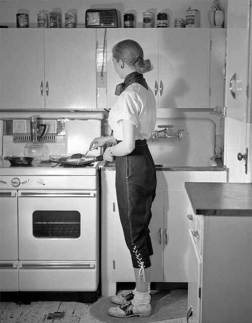 the50s:  1950s cooking in the kitchen. 