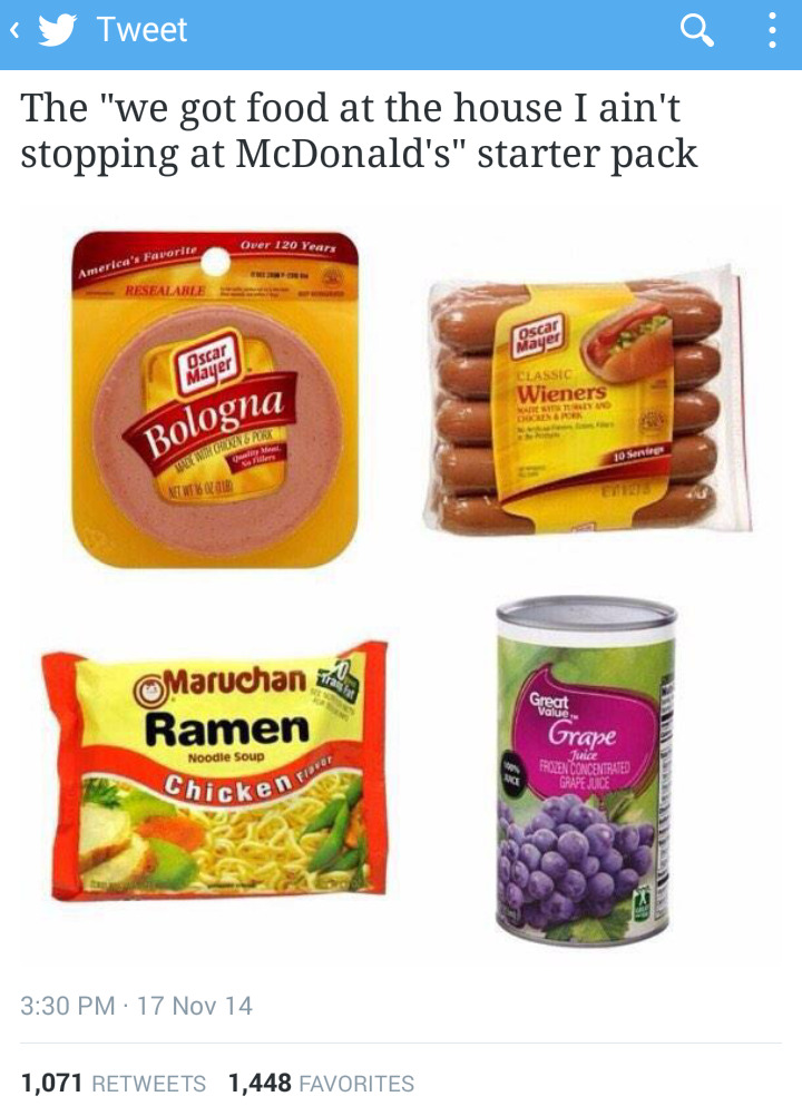 phattygirls:  STRUGGLE STARTER PACK!