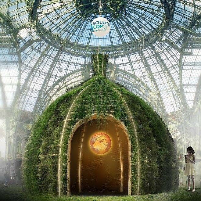 #LiveScop21 L'artiste et designer @axt_vegetal présent au @grandpalais_rmn du 4 au 10 décembre. Découvrez son œuvre unique et immersive : “Nouveau Monde” pour sensibiliser au réchauffement climatique! #COP21 #objectif2degrés #SolutionsCop21...