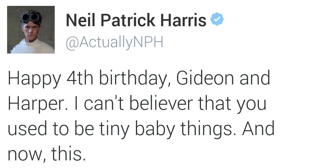 neilerburtkapathhimymer:  Happy 4th Birthday Gideon Scott Burtka-Harris &amp;