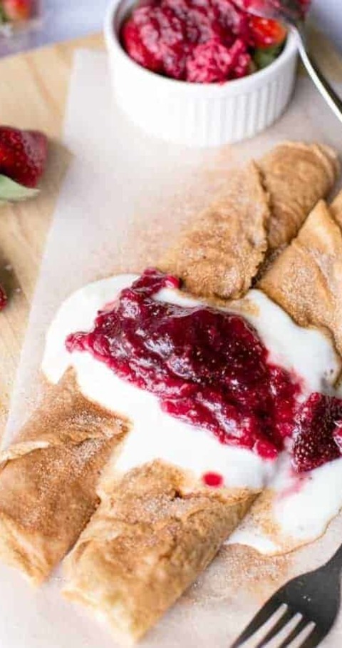 Strawberry Jam Donut Crepes