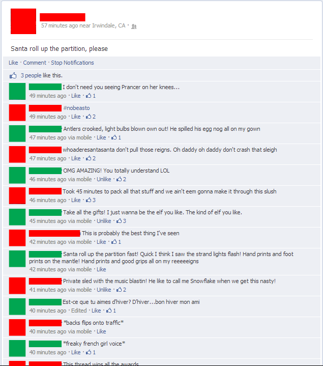 tyrelloakley:  THIS IS HAPPENING ON MY FB DASH RIGHT NOW! HOLIDAY RENDITION OF “PARTITION”