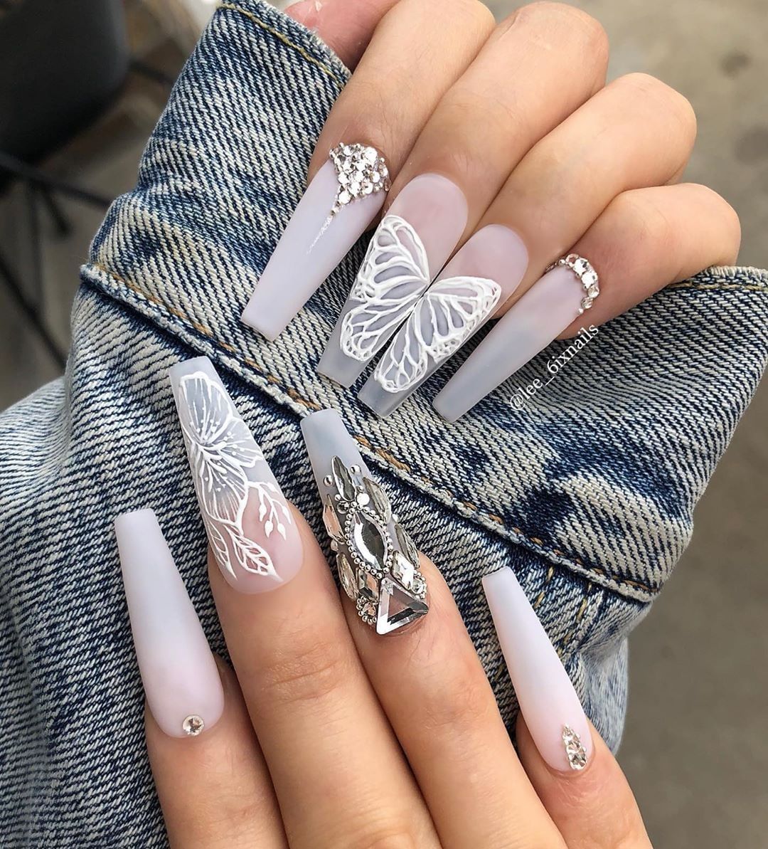 43 Crazy-Gorgeous Nail Ideas for Coffin Shaped Nails - StayGlam | Coffin  shape nails, Pink holographic nails, Gorgeous nails