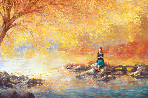 Autumn and spring are the two nature themes I will never get tired of painting. I will always love t