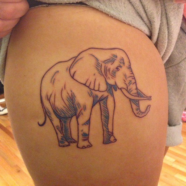 Pampaganda ng Shawl Blue Elephant Tattoo Pattern
