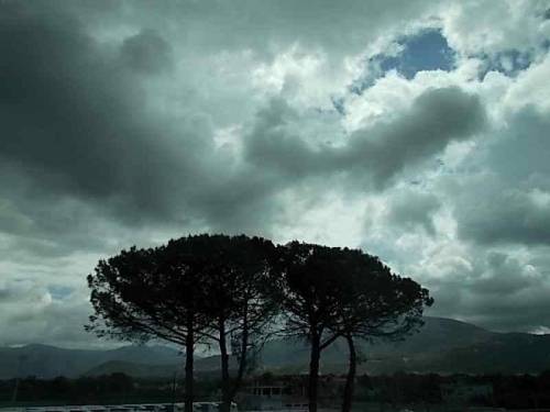Landscapes, clouds &amp; pines in Italy, Naples area. Feat.: Vezuvius volcano in clouds (fot. 2)
