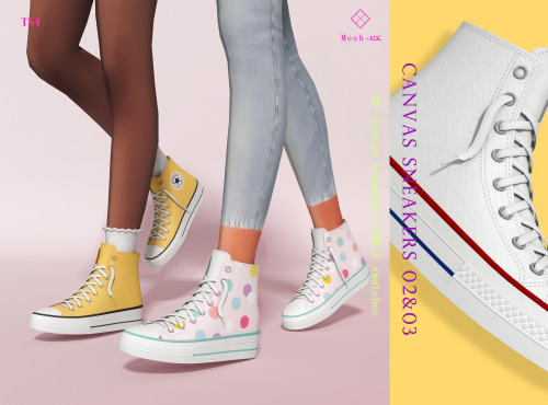 jius-sims:[Jius] Canvas Sneakers 02 ( solid color )30 swatches12k+ Polygons———&mda