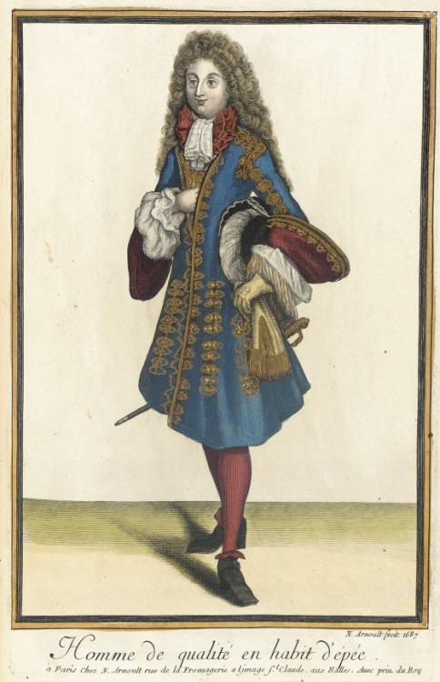 Recueil des modes de la cour de France, 1687Femme de qualité en déshabillé d&rs