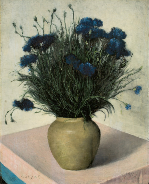 Bachelor Buttons ,cornflowers      -  Arthur Segal , 1943.Romanian , 1875 -