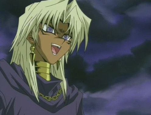 egyptian-menace:  Marik sets off with brushed hair.   And he never  hears  of a