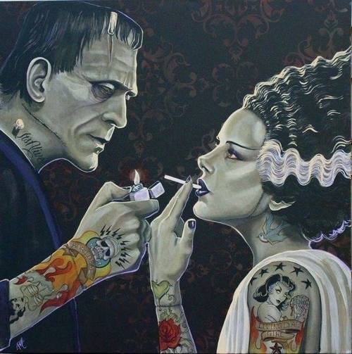 xprettypistolx: The be all end all of strange and beautiful love. *Smiles.*Artist - Mike Bell