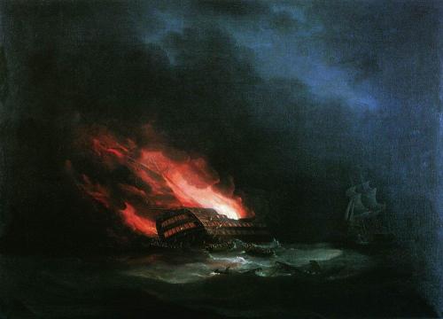 Burning Ship (1892) - Ivan Aivazovsky