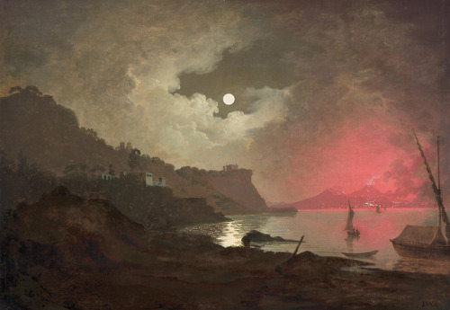 Joseph Wright of Derby (English, 1734-1797) - A view of Vesuvius from Posillipo, Naples, c.1779