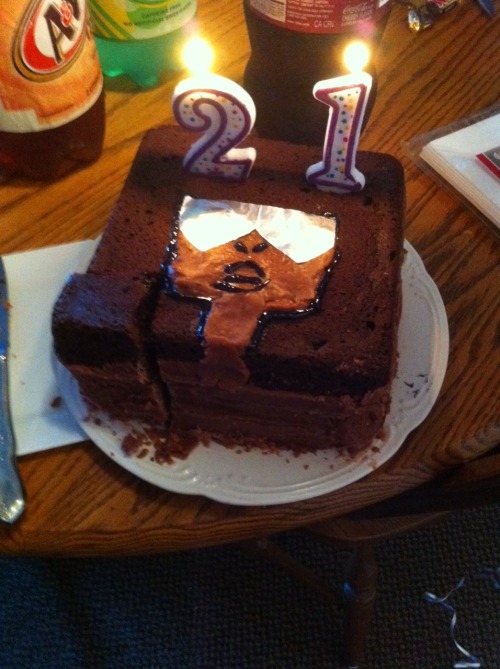 crashlol:  It’s my birthday and my girlfriend drag-kings-in-space made me this cake! Thank you babe, I love you!<3