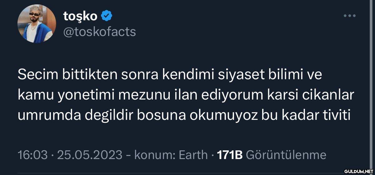 toşko @toskofacts Secim...