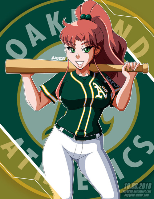 Makoto Kino/Sailor Jupiter of "Sailor Moon" with @oaklandathletics gear.Thanks for stoppin