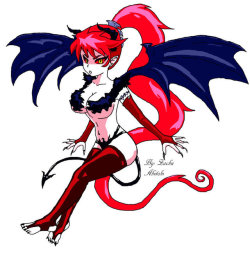 terasuccubi: Nedia: The Succubus by Zacku-Kliya As found at: http://zacku-kliya.deviantart.com/art/Nedia-The-Succubus-551818314 A neat Succubus character, her hair is wonderful, I do like ponytails… 