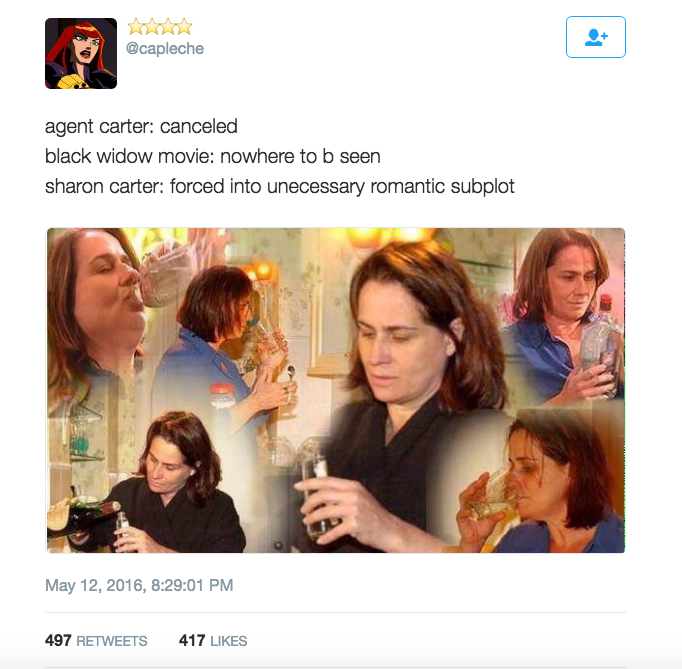darkfromday:  prettyboydiggory:  Sharon Carter Deserves Better 2k16  ALL OF THIS