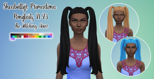 kittsims:Sims 4 Sheabuttyr Primadona Ponytails Hair - The Witching Hour Recolour (Override) Hello! H