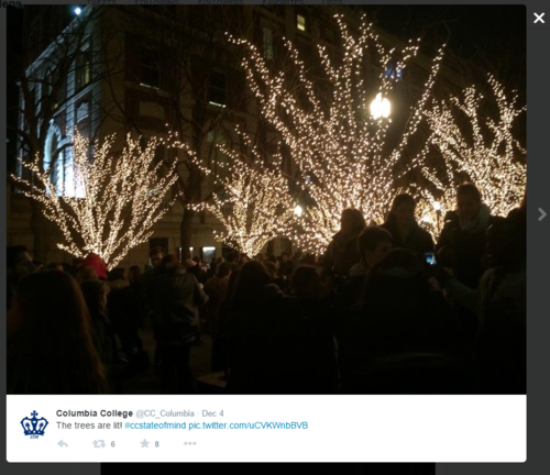 adventuresofcesium:  what the tree lighting ceremony at columbia actually looked like:   what columbia tweeted:   there is an agenda to what is and isn’t included 
