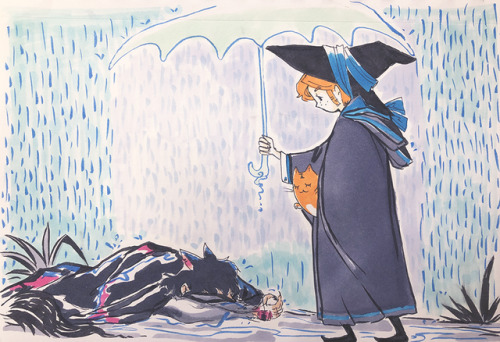 @huxloween13. Pet Costumes - Local witch finds stray dog in the rain.“Oh look Millie, a new family p