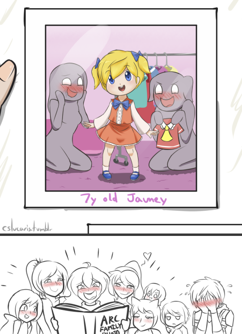 #104 - Jaune’s ChildhoodThe Arc family decided to send a photo album to Jaune.Not a terribly good decision on their part, at least in Jaune’s opinion. Living with seven older sisters is tough, man.Well, at least it isn’t a mystery how