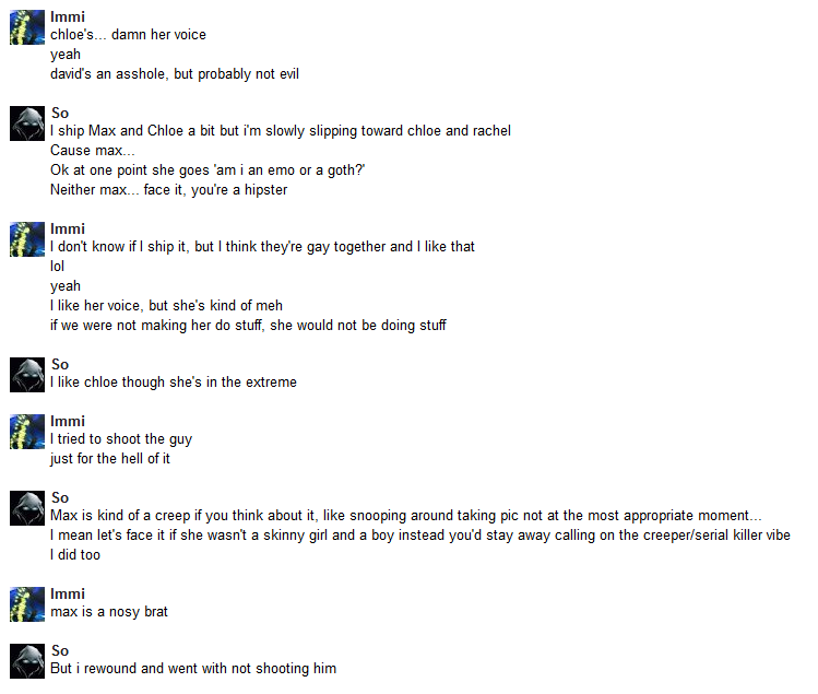 The title of this post is pretty inaccurate. There are maybe five sentences of interaction