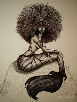 fyblackwomenart:  Mermaid by  bflybydesign