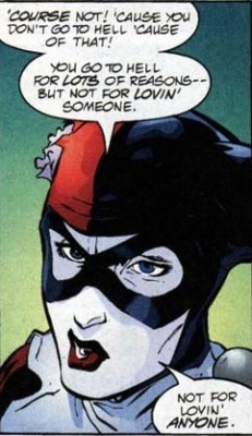 morgana-molotov:  allthingshyper:  themyskira:  dragondruids:  woahitsthatcoolkidadam:  Yo but remember when Harley Quinn basically shat on gay bashing?  Oh my god, where is this from?  That one’s from Harley Quinn #22! Harley gets killed and goes to