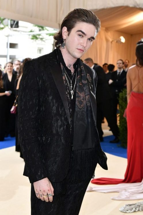 Presley Gerber, Jordan Barrett and Gabriel Kane Day-Lewis with Topman at the 2017 Met Gala. 