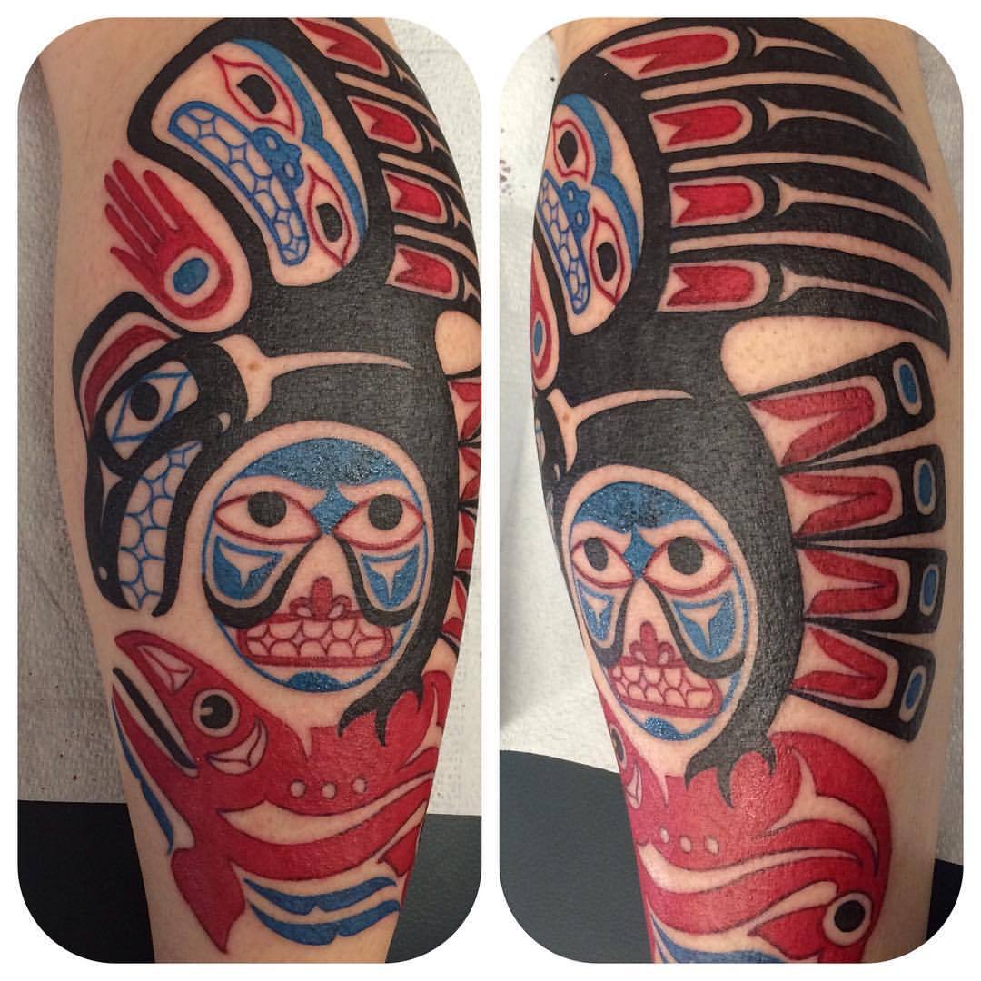 Pacific Northwest Haida people Chinook salmon Tlingit totem tattoo  seafood logo png  PNGEgg