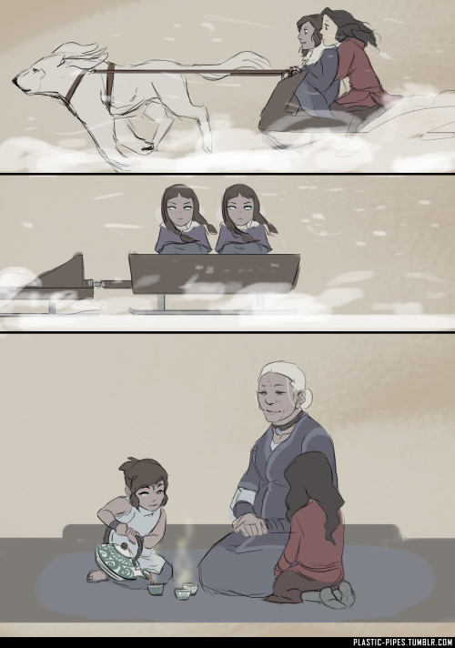 plastic-pipes:  Princess Au(2/?): Hiroshi moves his family to the south for several years to expand his company–while there, Asami becomes best friends with Korra, princess of the Souther Water Tribe. 