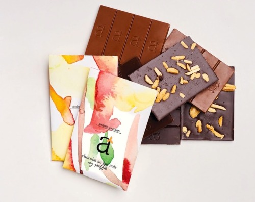 Watercolor chocolate packaging by Marion Fagnot