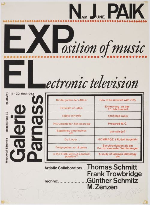 garadinervi : repertori — Nam June Paik, Exposition of Music