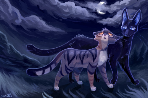 Leafpool and Crowfeather leaving the clans