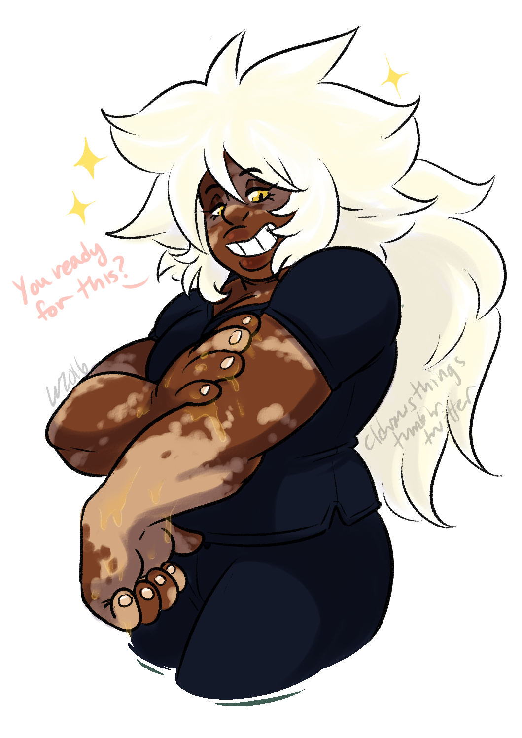 cldrawsthings:    au where Jasper is a masseuse and Lapis’ a first time client