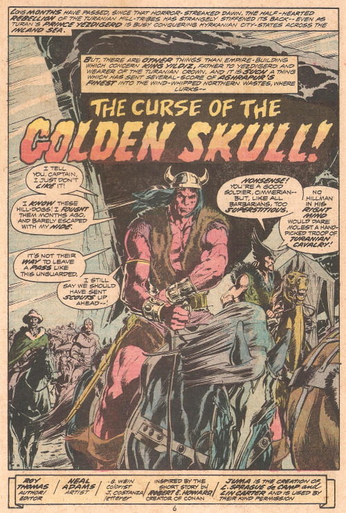 The Curse of the Golden Skull (by Neal Adams from Conan The Barbarian #37, 1974)