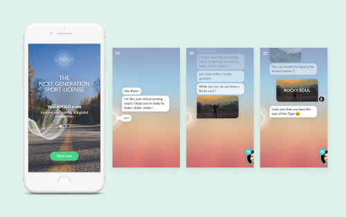 Apolo chatbot app Creation of the sport coach bot called “Olo”.
Application to boost the influence of athletes through a social media score in a chatbot interface.
Client: Apolo, 2018