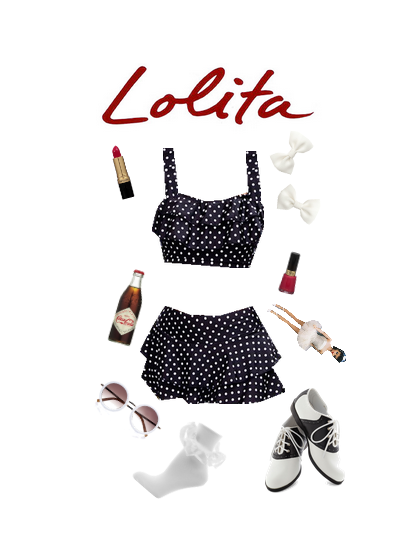 nymphetfashion:Two-Piece (ฝ.76) Shoes, Socks, Bows, Lipstick, Nail Polish & glasses