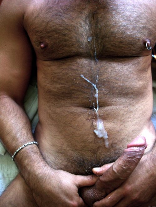 Men with hairy chest cumming