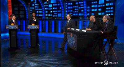 nogginvoice:eltigrechico:armaknee:comedycentral:On last night’s Daily Show, after a spirited discuss