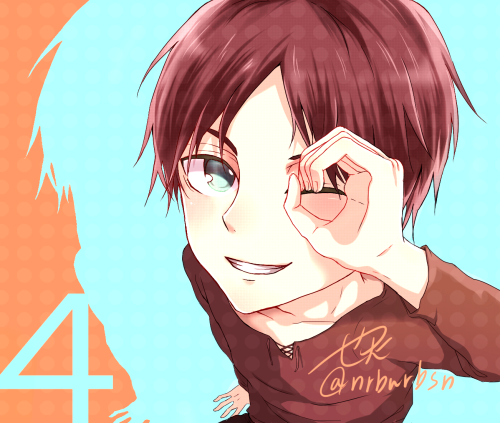 rivialle-heichou:  也火@ついった/ エレン誕カウントダウン！ With permission to repost, do not reprint without proper permission [please do not remove source]